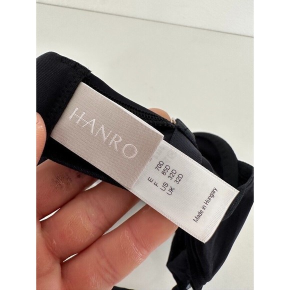 Hanro Women's Smooth Illusion Black Size 32D Comfort Tshirt Bra Underwire NEW - Picture 7 of 10